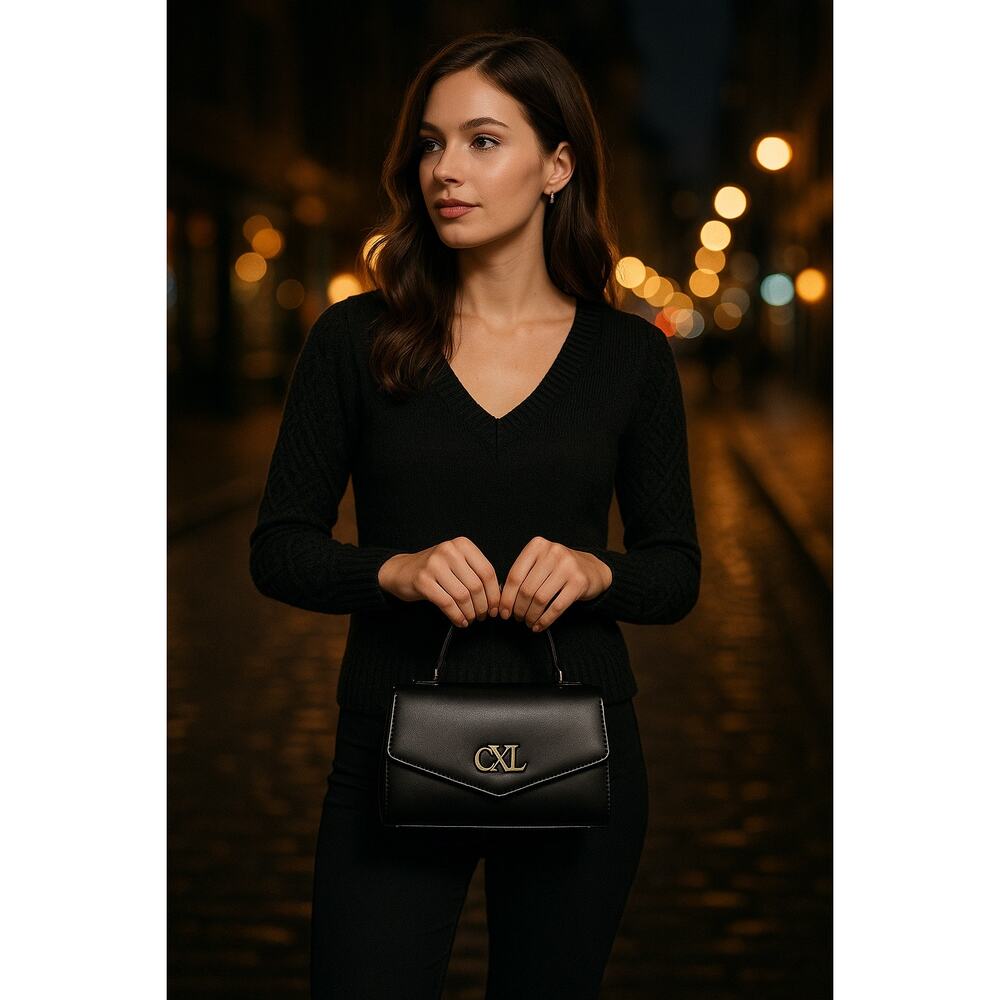 CXL by Christian Lacroix Laine Matte Patent Crossbody Bag Black NWT